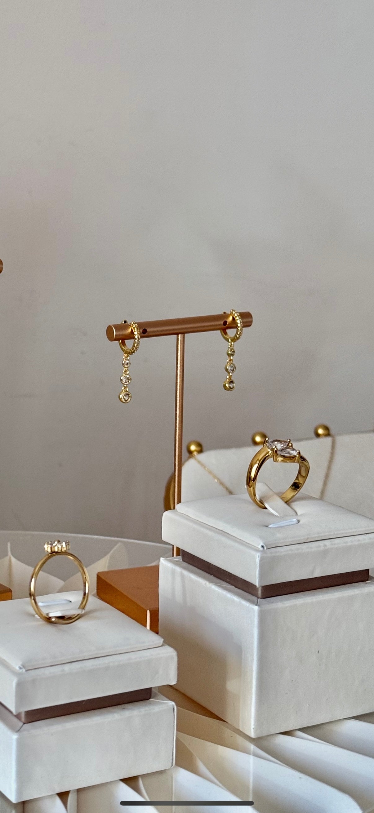 Round Crystal Drop Earrings