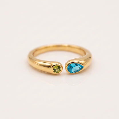 Coloured Stone Adjustable Ring