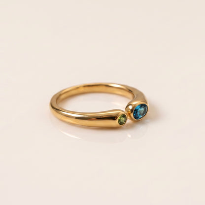 Coloured Stone Adjustable Ring