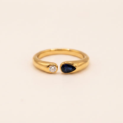 Coloured Stone Adjustable Ring